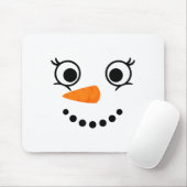 Winter Snowman Face Eyelashes Christmas Xmas Fun D Muismat (Met muis)