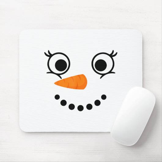 Winter Snowman Face Eyelashes Christmas Xmas Fun D Muismat (Met muis)