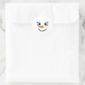 Winter Snowman Face Eyelashes Christmas Xmas Fun D Ronde Sticker (Tas)
