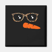 Winter Snowman Face Leopard Eyelashes Christmas Gi Magneet (Voorkant)