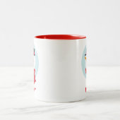 Winter Snowman Face Two-Tone Coffee Mok (Center)