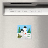 Winter Snowman Friends Let it Snow Fridge Magneet (Insitu (Vaatwasser))