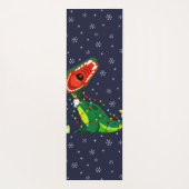 Winter Snowman kerstboom T-Rex Dinosaur Yogamat (Achterkant)