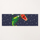 Winter Snowman kerstboom T-Rex Dinosaur Yogamat (Voorkant (horizontaal))