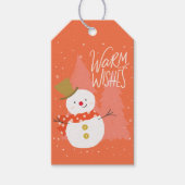 Winter Snowman kerstcadeau Label Cadeaulabel (Voorkant)