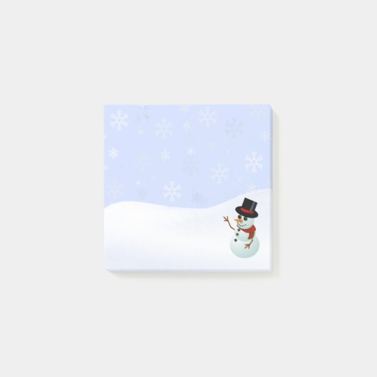Winter Snowman met sneeuwvlokken Post-it® Notes (Voorkant)