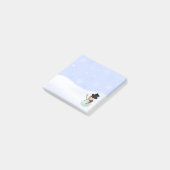 Winter Snowman met sneeuwvlokken Post-it® Notes (Schuin)