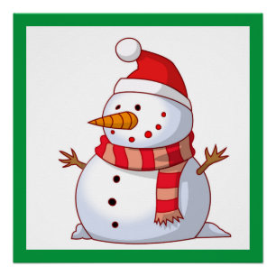 WINTER SNOWMAN PERFECT POSTER