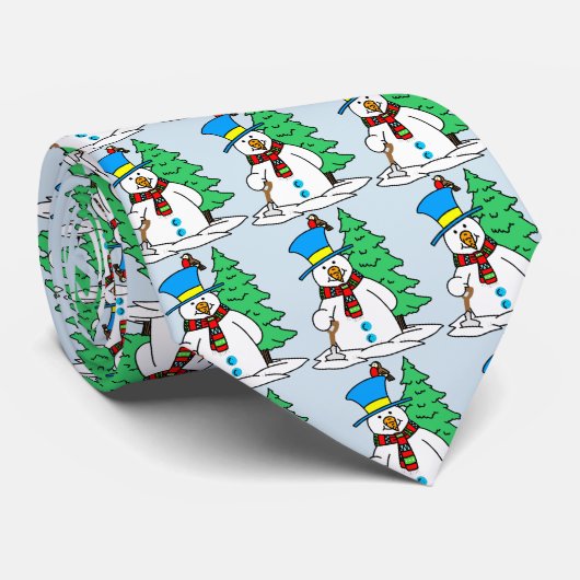 Winter Snowman Stropdas (Opgerold)