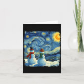 Winter Snowman Van Gogh Starry Night Christmas Kaart (Voorkant)