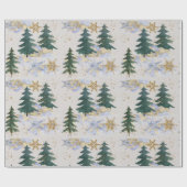 Winter Snowstorm in het Vuur Bos Wrapping Paper Cadeaupapier (Vlak)