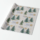 Winter Snowstorm in het Vuur Bos Wrapping Paper Cadeaupapier (Uitgerold)