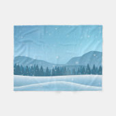 Winter Snowy Forest Landscape Fleece Deken (Voorkant (Horizontaal))