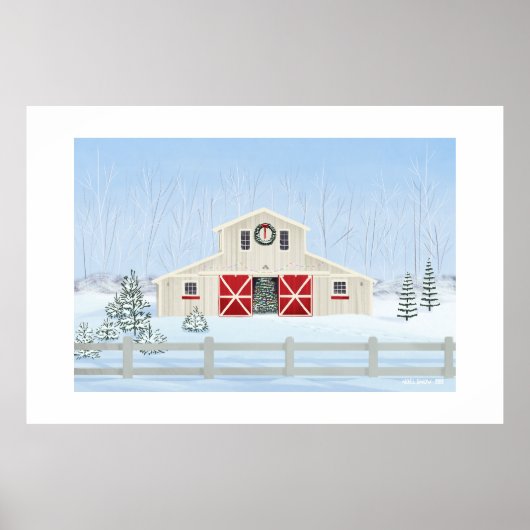 Winter Snowy Kerststal Extra grote print (Voorkant)