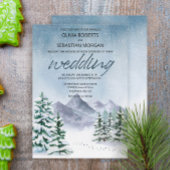 Winter Snowy Mountain Forest bruiloft Kaart