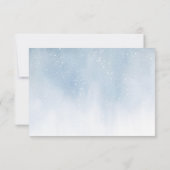 Winter Snowy Mountain Forest bruiloft RSVP Kaartje (Achterkant)
