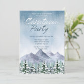 Winter Snowy Mountain Forest Kerstfeest Kaart (Staand voorkant)