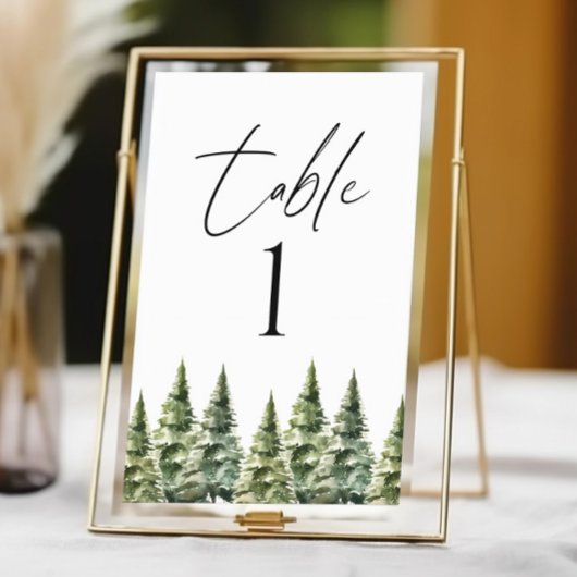 Winter Snowy Pine Tree Forest Wedding Kaart