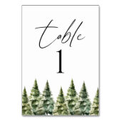 Winter Snowy Pine Tree Forest Wedding Kaart (Voorkant)