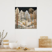 Winter Snowy Quilt Poster (Keuken)