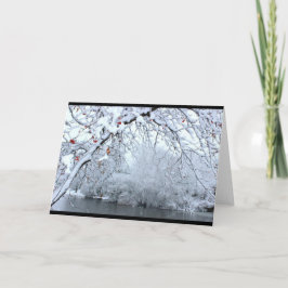 Winter Snowy River Scene Kaart