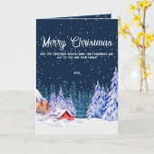 Winter Snowy Trees Landscape Kerstfeestdag Kaart (Gele Bloem)