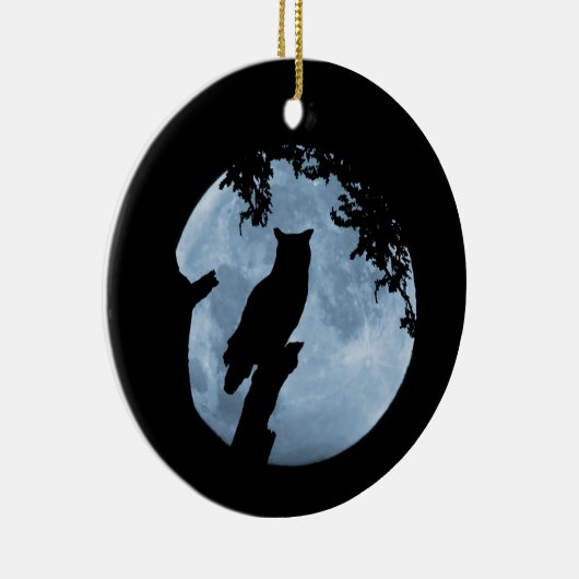 Winter Solstice Blessing with Owl and Moon Keramisch Ornament (Rechts)