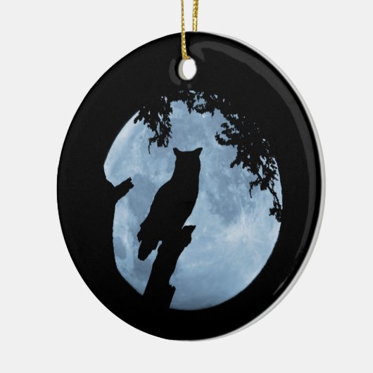 Winter Solstice Blessing with Owl and Moon Keramisch Ornament (Links)