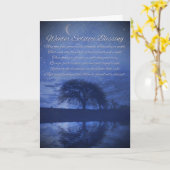 Winter Solstice Blessors met moon- en eekbomen Kaart (Gele Bloem)