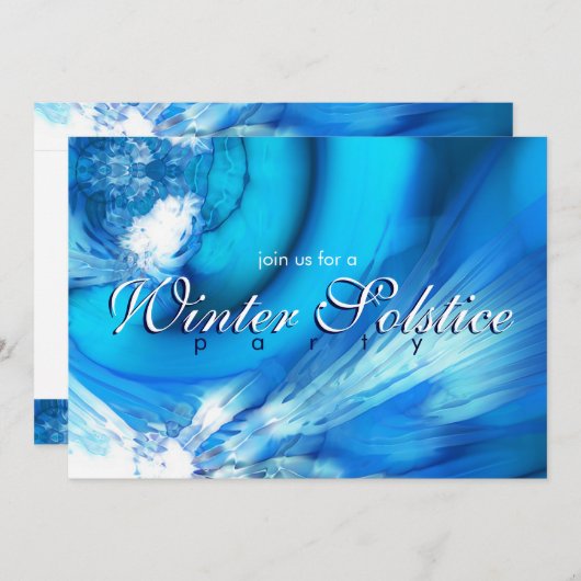 Winter Solstice Blue Abstracte uitnodiging (Voorkant / Achterkant)