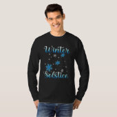 Winter Solstice  Blue Snowflake Blessed  Yule Holi T-shirt (Voorkant volledig)