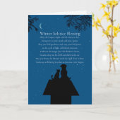 Winter Solstice Cat en Dog Cute Poem Holiday Kaart (Gele Bloem)