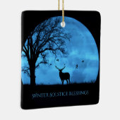 Winter Solstice Elk en Moon Blessings Keramisch Ornament (Rechts)