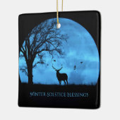 Winter Solstice Elk en Moon Blessings Keramisch Ornament (Links)