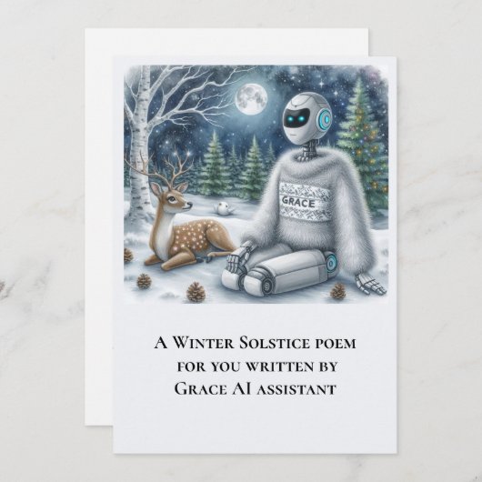 Winter Solstice gedicht van Grace AI Robot Flat Ka (Voorkant / Achterkant)