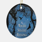 Winter Solstice Holiday Ornament met Ravens (Links)
