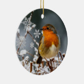 Winter Solstice met Robin Bird Ceramic Ornament (Rechts)