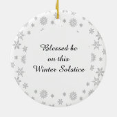 Winter Solstice met Robin Bird Ceramic Ornament (Achterkant)