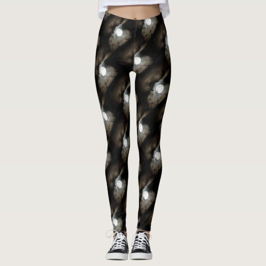 Winter Solstice Moon Celestial Art Leggings (Voorkant)