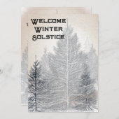 Winter Solstice Party Invitation arbres nus (Devant / Derrière)