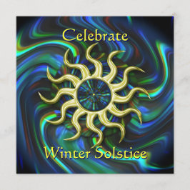 Winter Solstice Party Invitation Kaart
