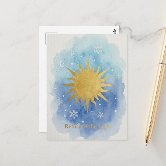 Winter Solstice Postcard Briefkaart (Voorkant / Achterkant in situ)