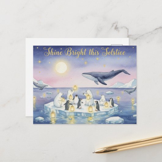 Winter Solstice Postcard Briefkaart (Voorkant / Achterkant in situ)