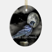 Winter Solstice Raven Crow Moon Pagan Keramisch Ornament (Rechts)