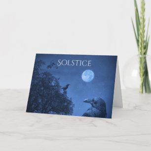 Winter Solstice Ravens en Night Sky Pagan Kaart