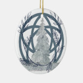 Winter Solstice Sneeuwglitter Tree Aangepaste naam Keramisch Ornament (Rechts)