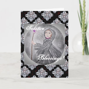 Winter Solstice Snow Maker Witch Pagan Kaart