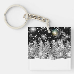 Winter Solstice Snowfall Cadebox Onderzetter Sleutelhanger