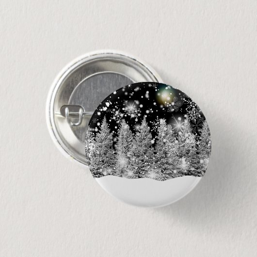 Winter Solstice Snowfall Ronde Button 3,2 Cm (Voorkant /achterkant)