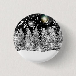 Winter Solstice Snowfall Ronde Button 3,2 Cm
